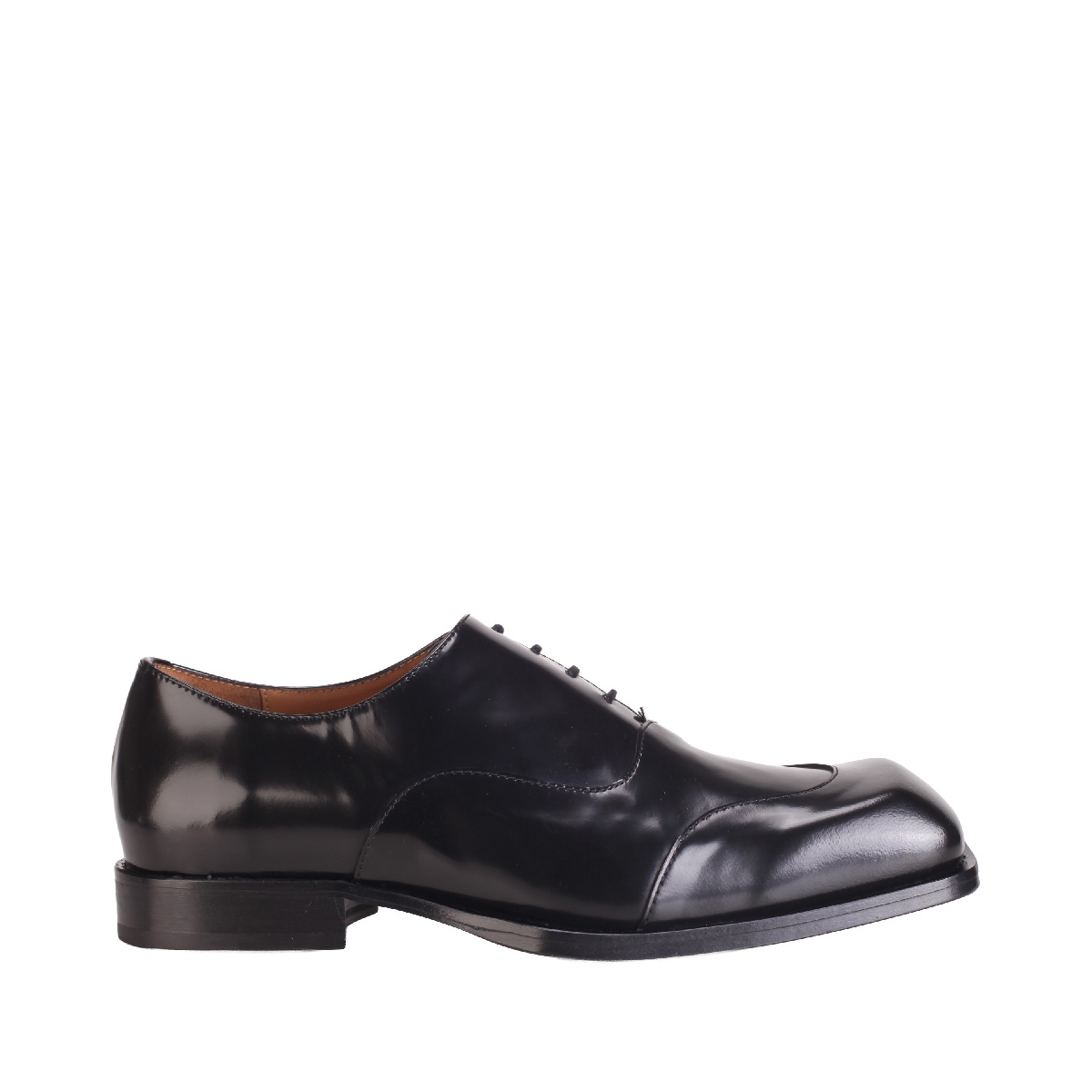 DISTORTED DERBY Egonlab leather lace up shoes man black
