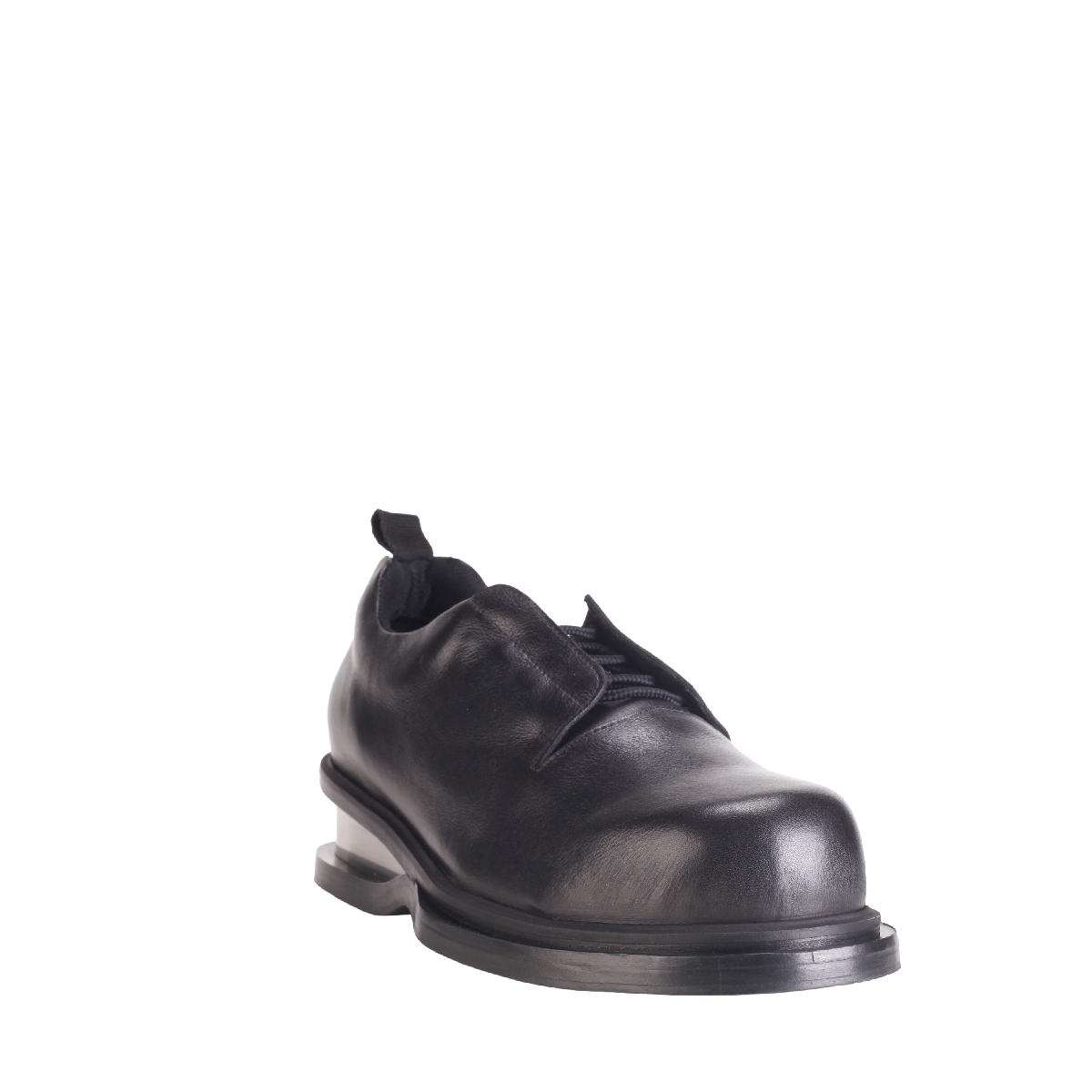 Egonlab pulsar derby shoes leather with silver heel detail man