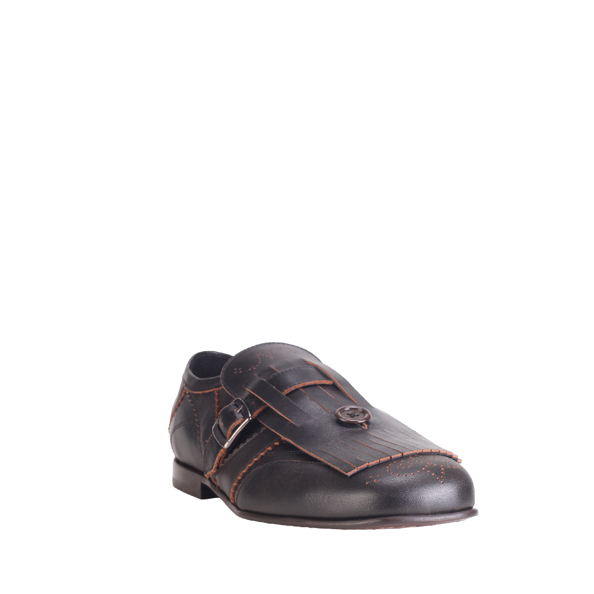 Nullus monk shoes black leather man