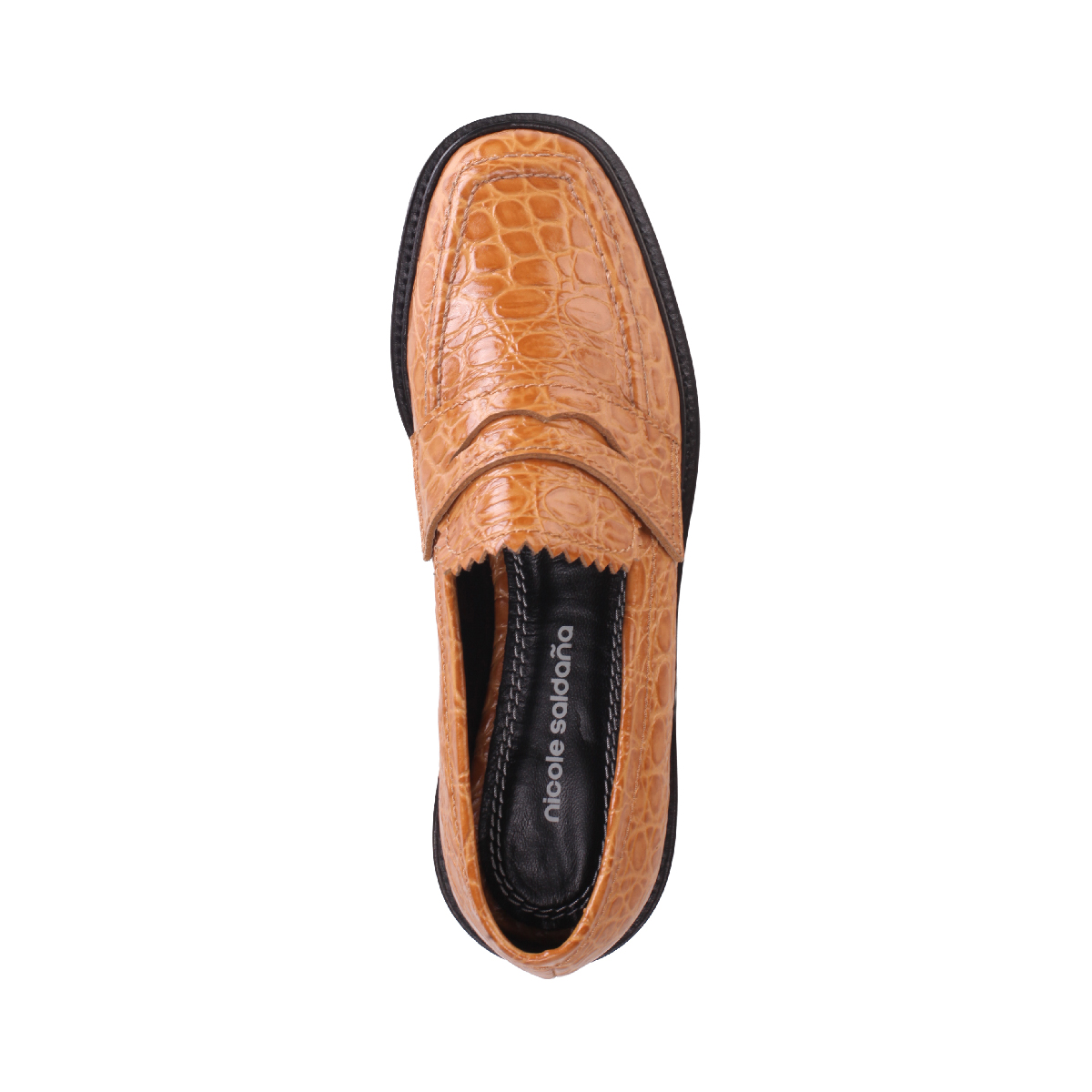 Nicole Saldaña Jay crocodile loafer woman