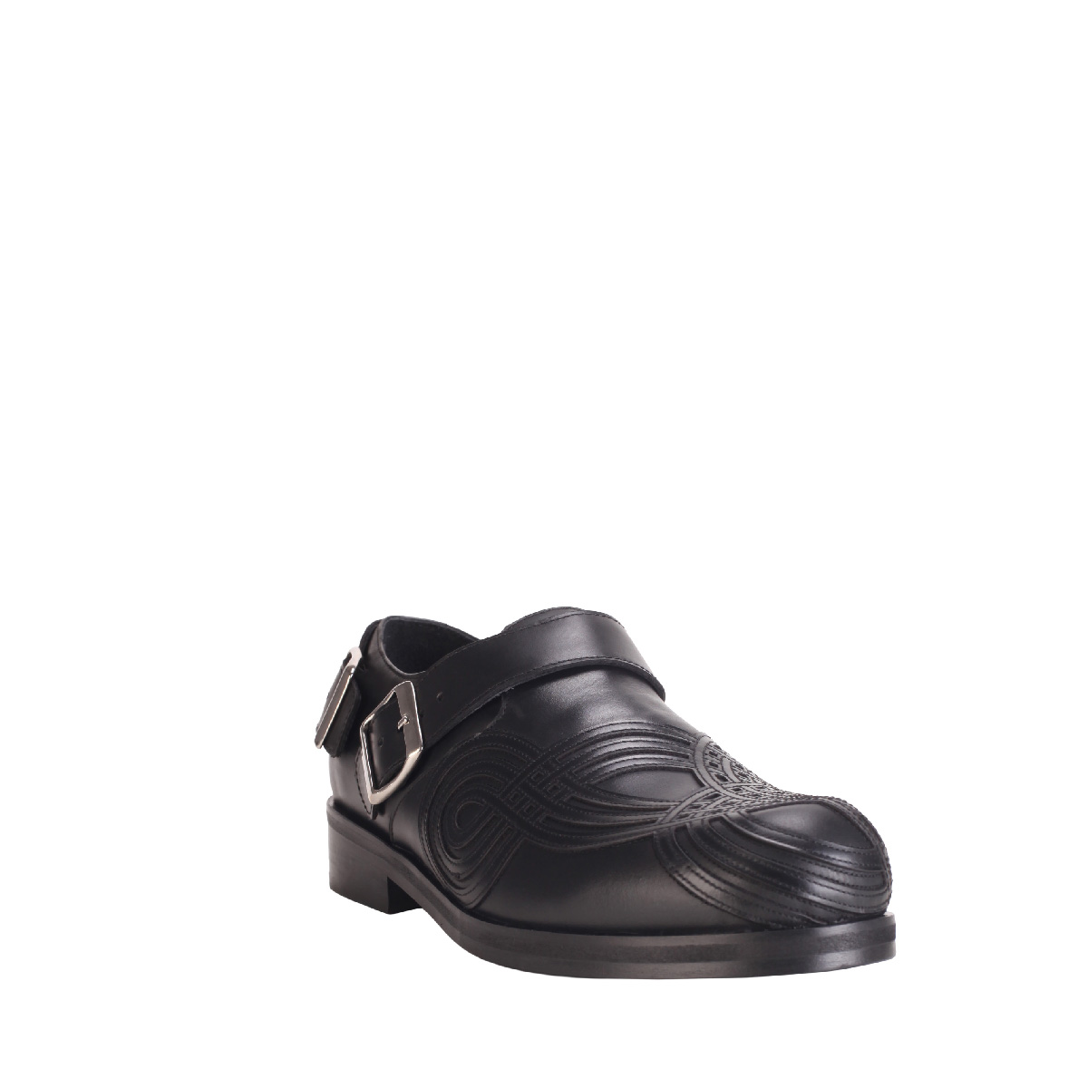 BRAIDED BIKER stefan cooke leather shoes man black