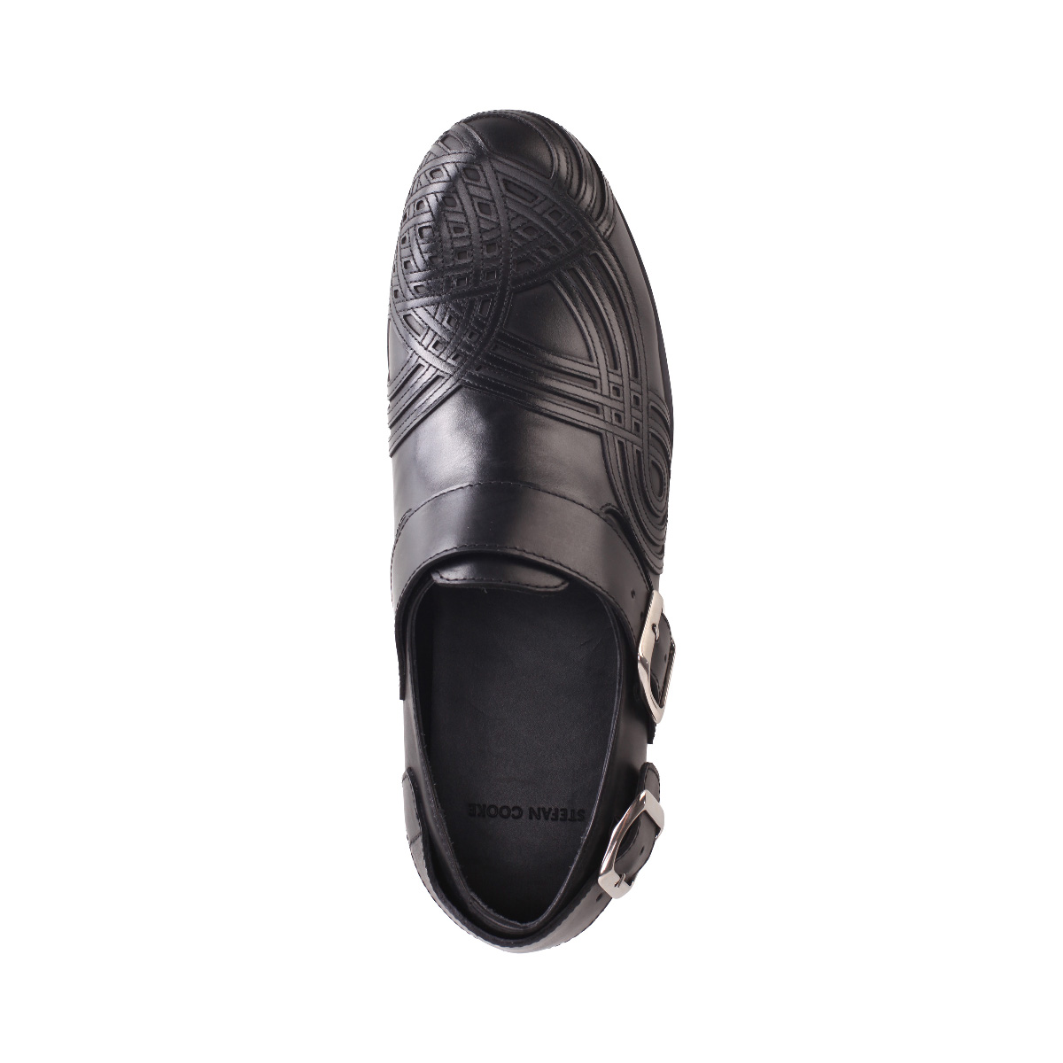 BRAIDED BIKER stefan cooke leather shoes man black
