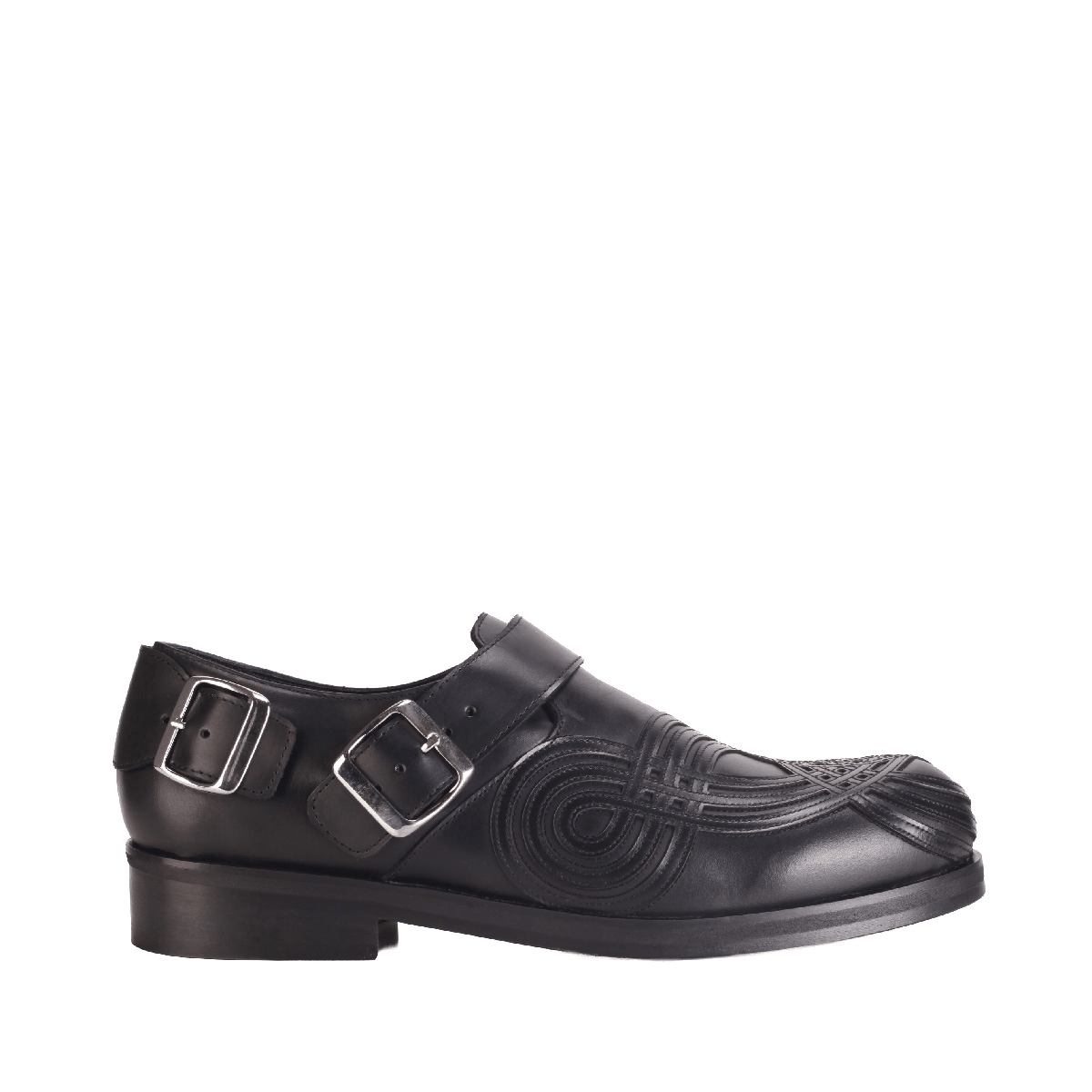 BRAIDED BIKER stefan cooke leather shoes man black