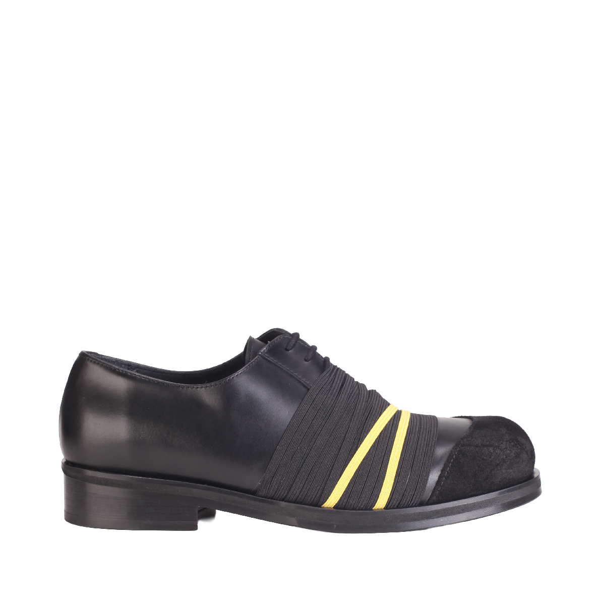 Stefan Cooke lace shoes elastic black leather man 