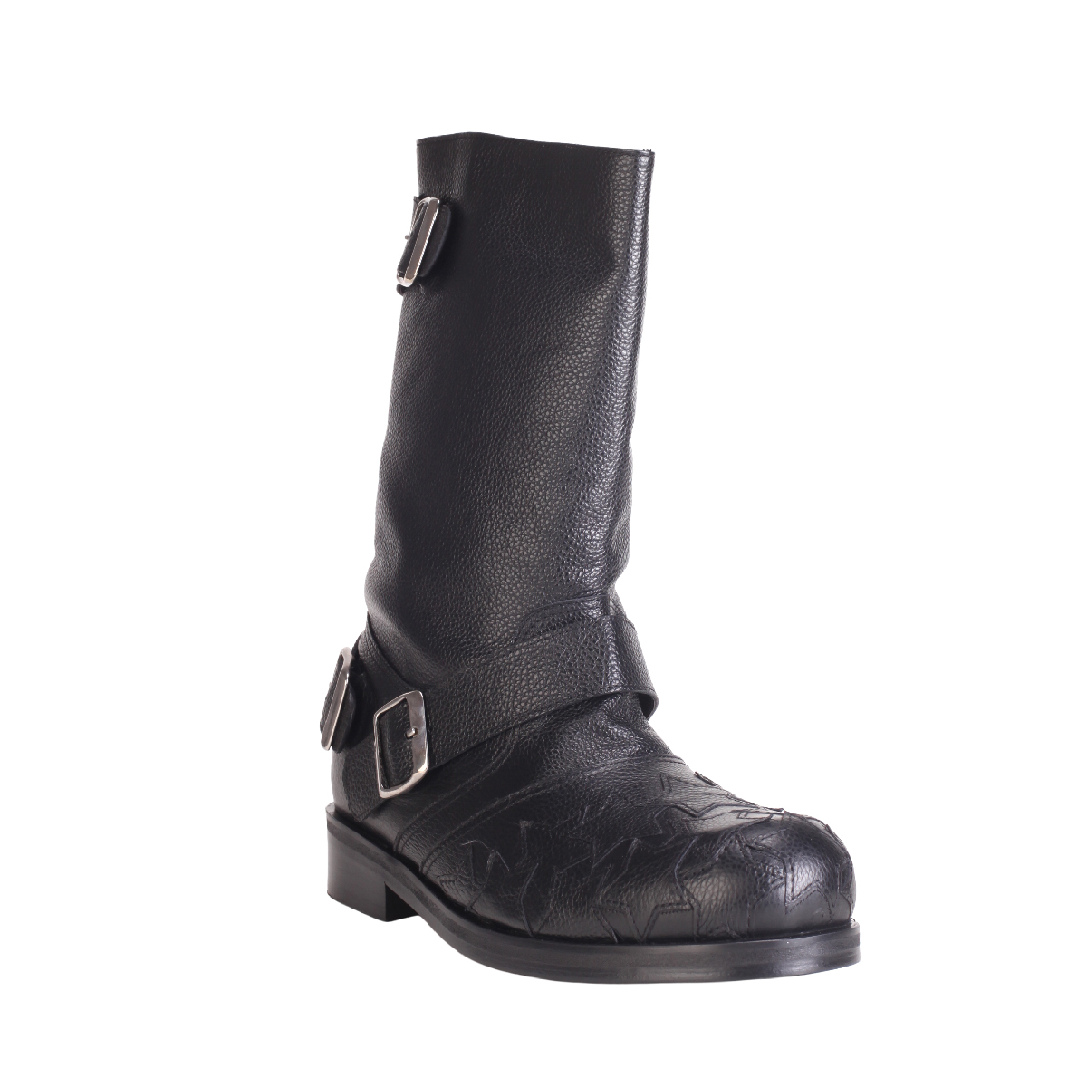 Stefan Cooke black leather boots man 