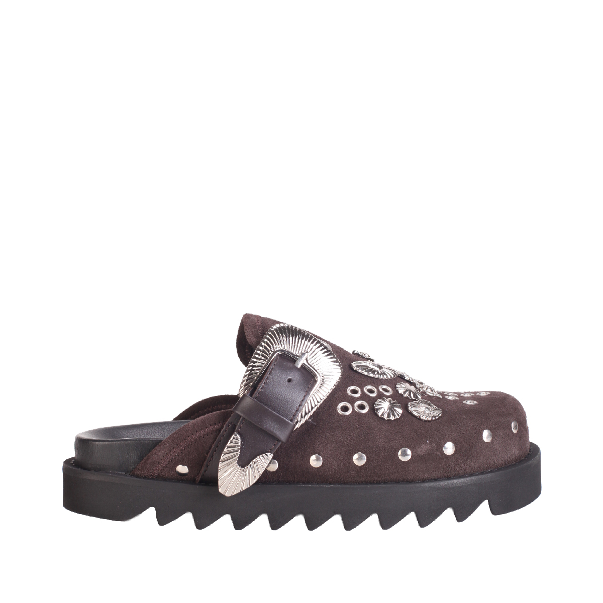 Toga Pulla AJ1058 brown suede clogs 
