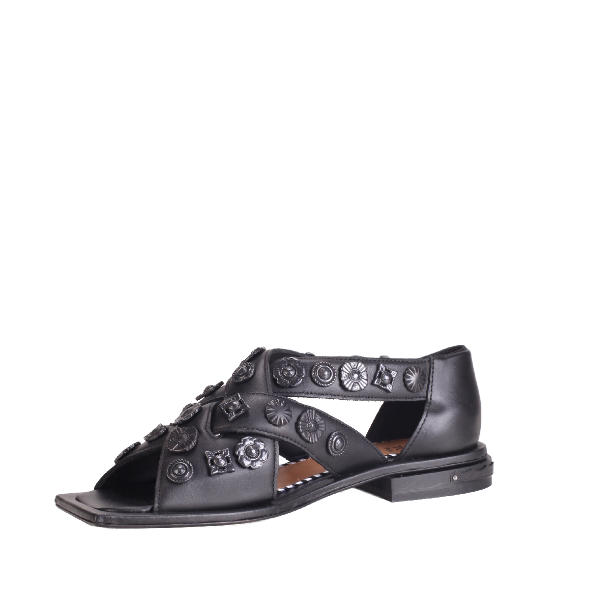  Toga Pulla AJ1270 all black leather sandals 