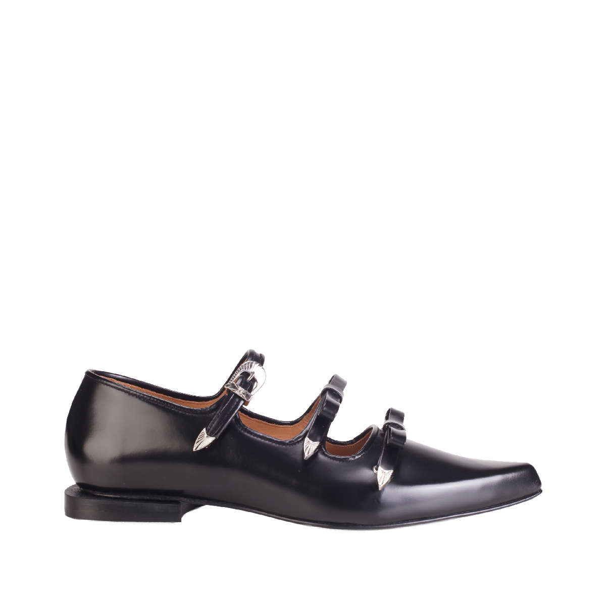 AJ1344 leather point ballet black women 