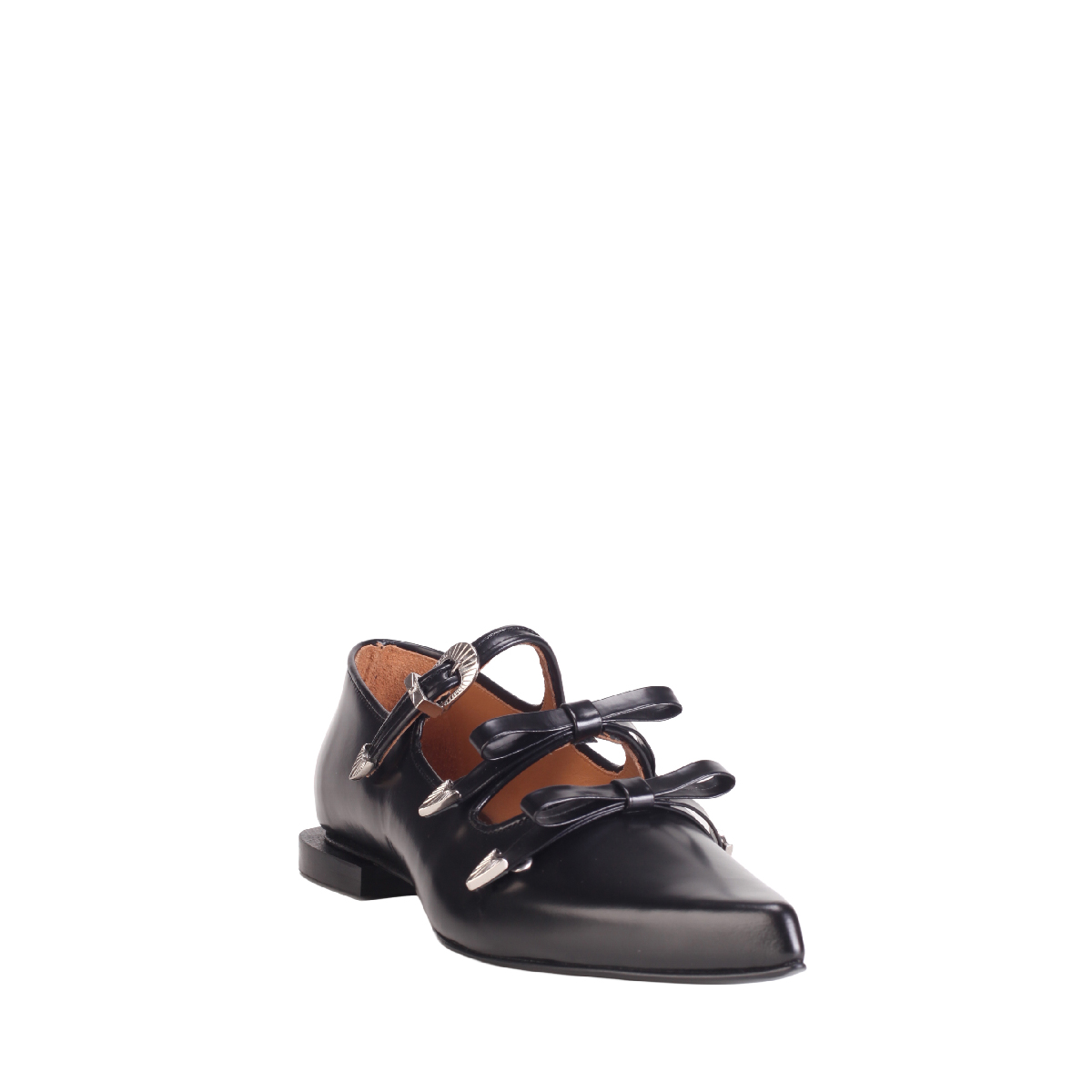  AJ1344 leather point ballet black women 