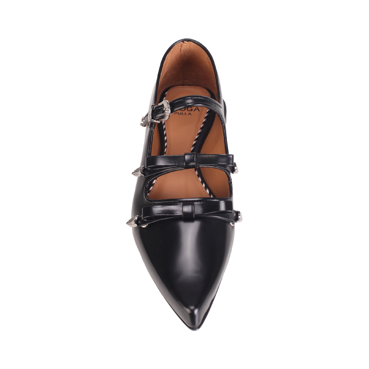  AJ1344 leather point ballet black women 