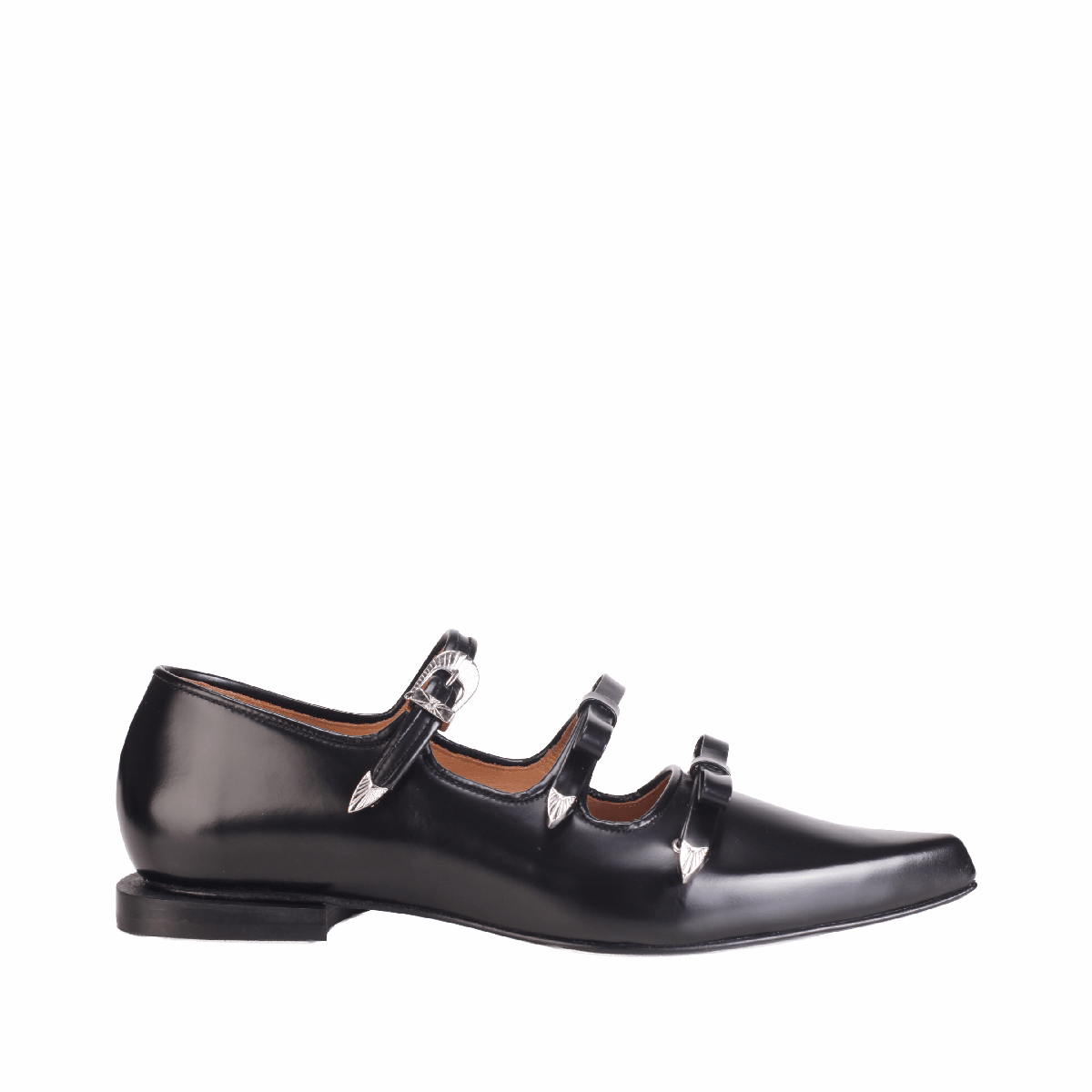  AJ1344 leather point ballet black women