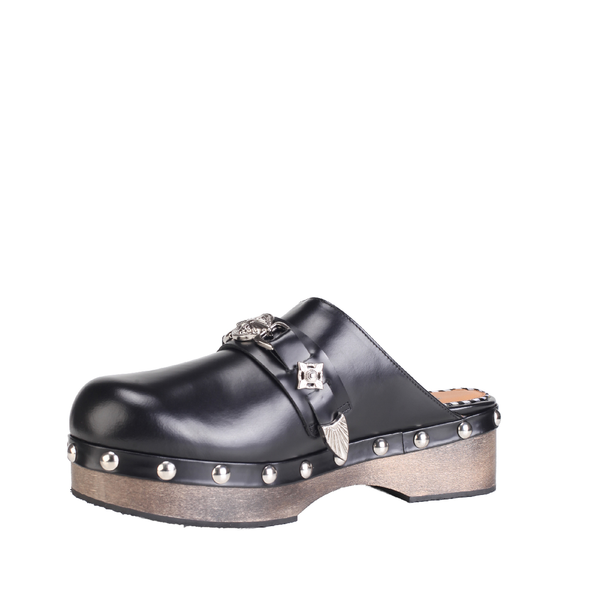  AJ1380 leather clogs black women 