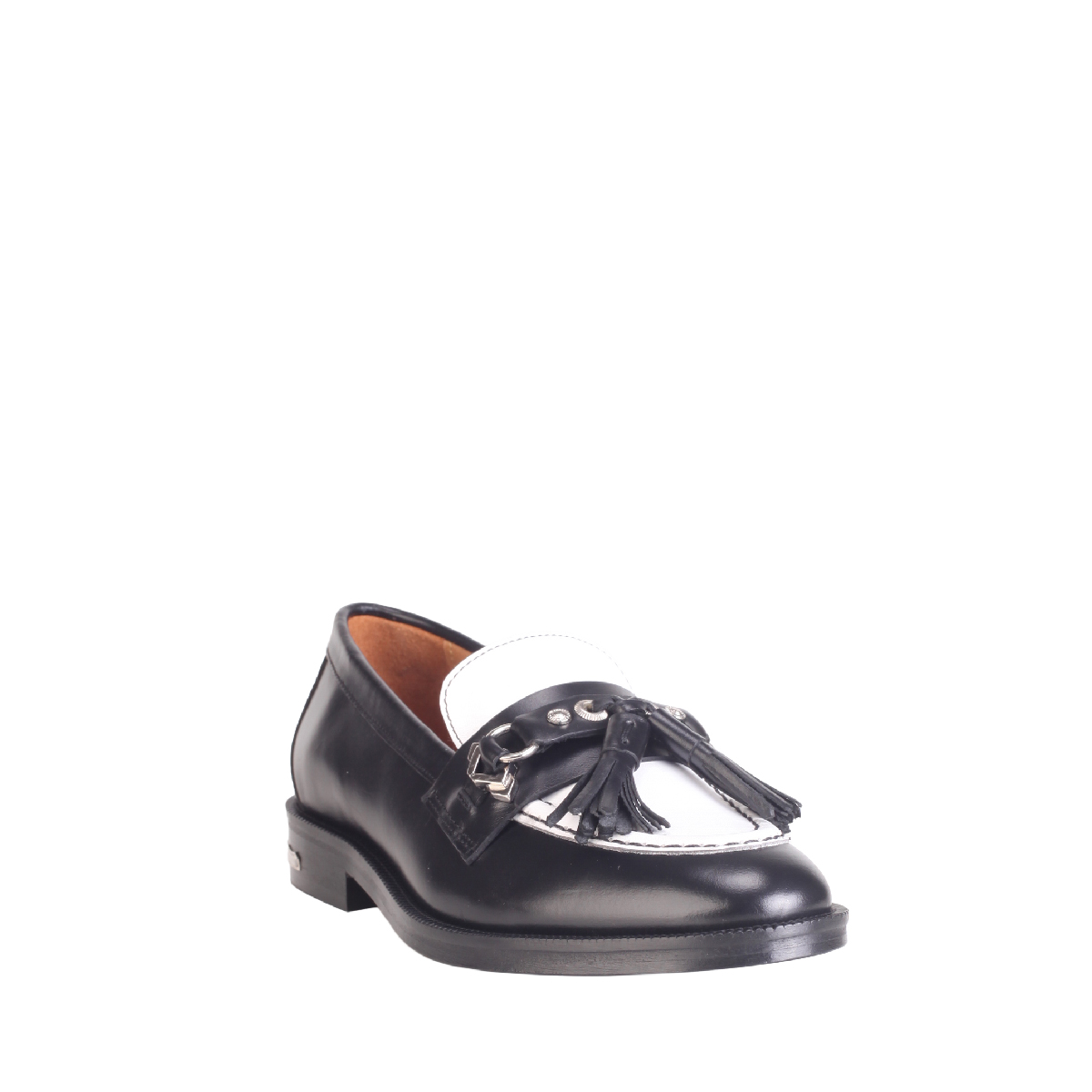 Toga Pulla AJ1414 black white loafer leather woman