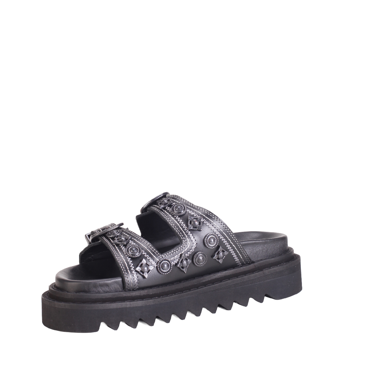  Toga Pulla AJ1432 Black leather sandals woman 