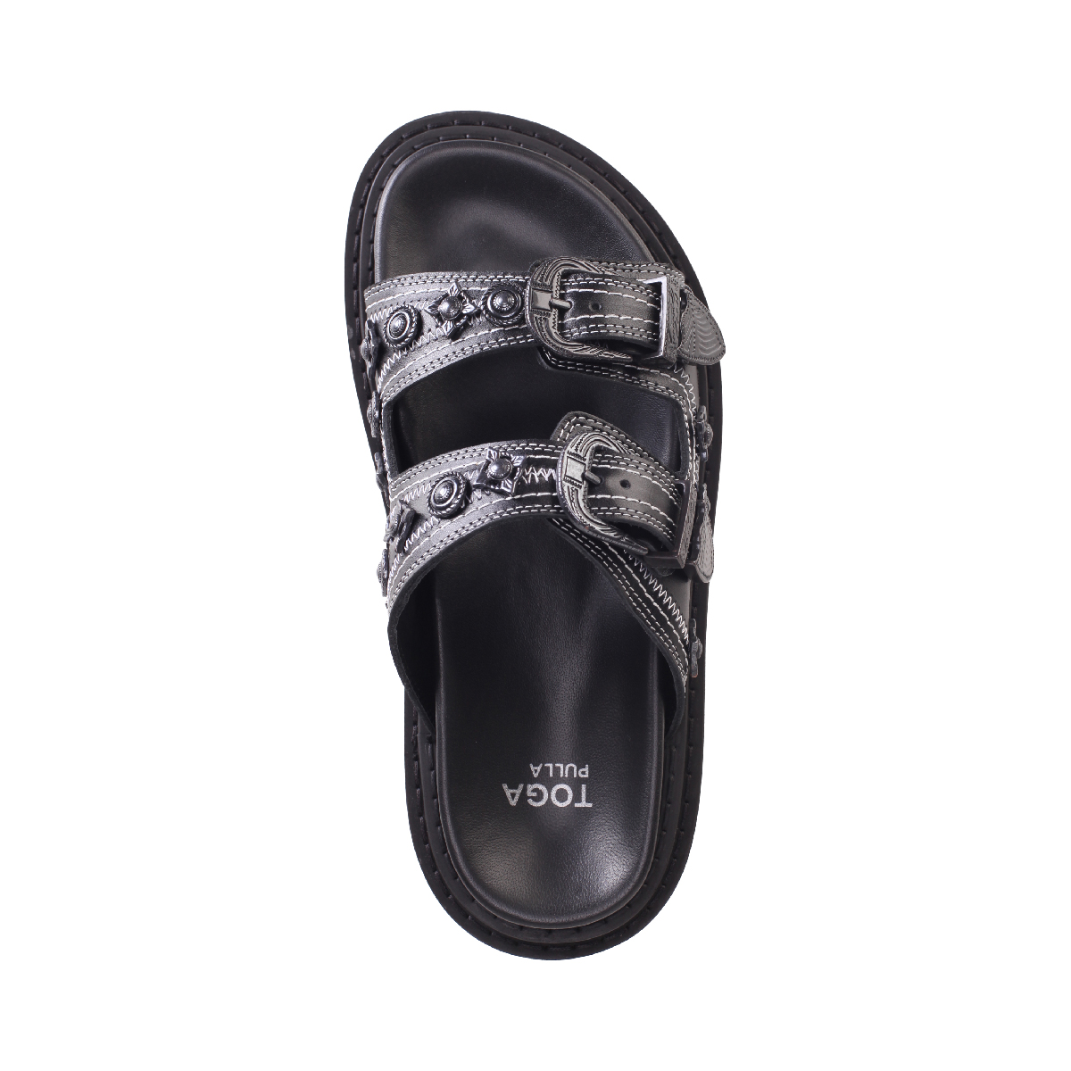  Toga Pulla AJ1432 Black leather sandals woman 