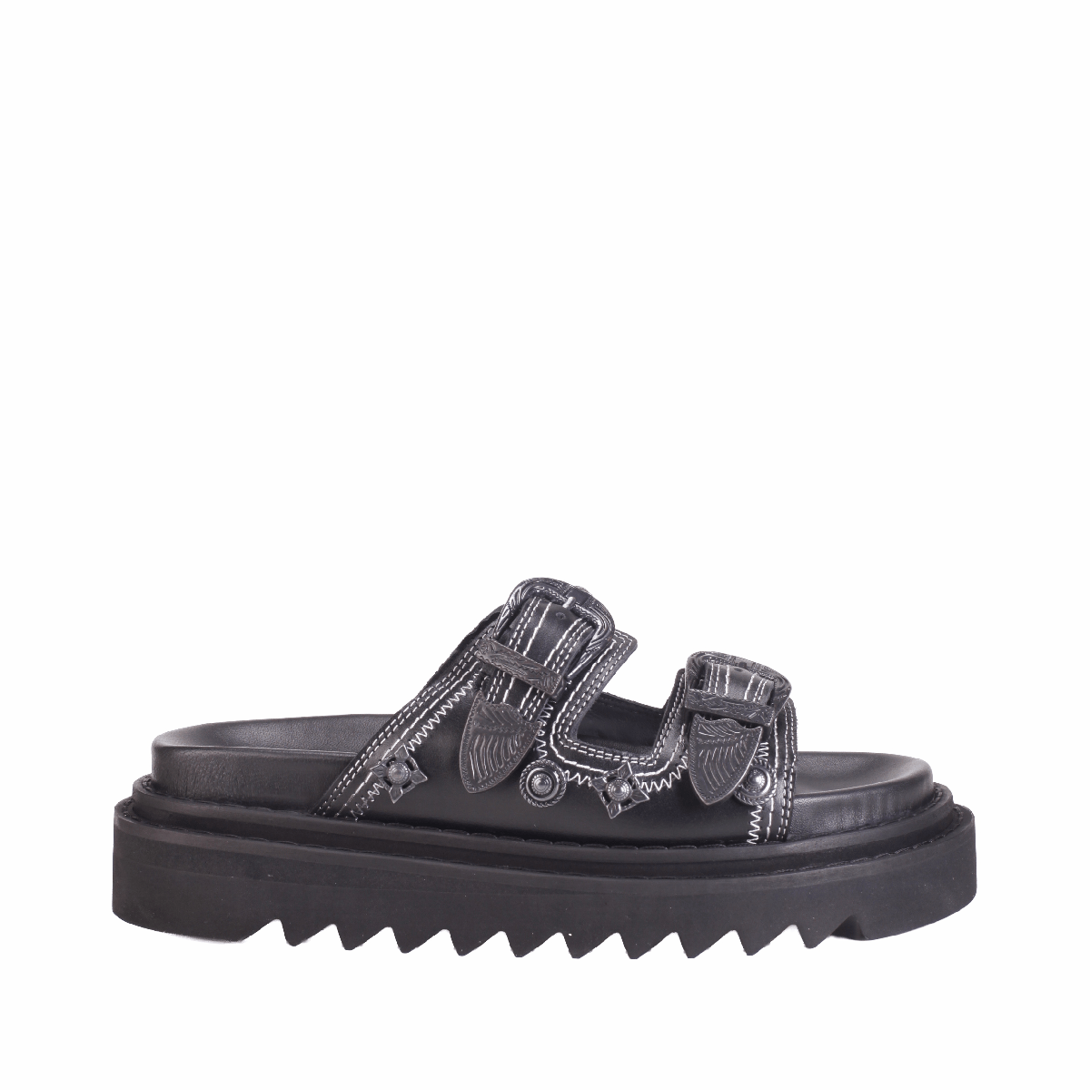  Toga Pulla AJ1432 Black leather sandals woman