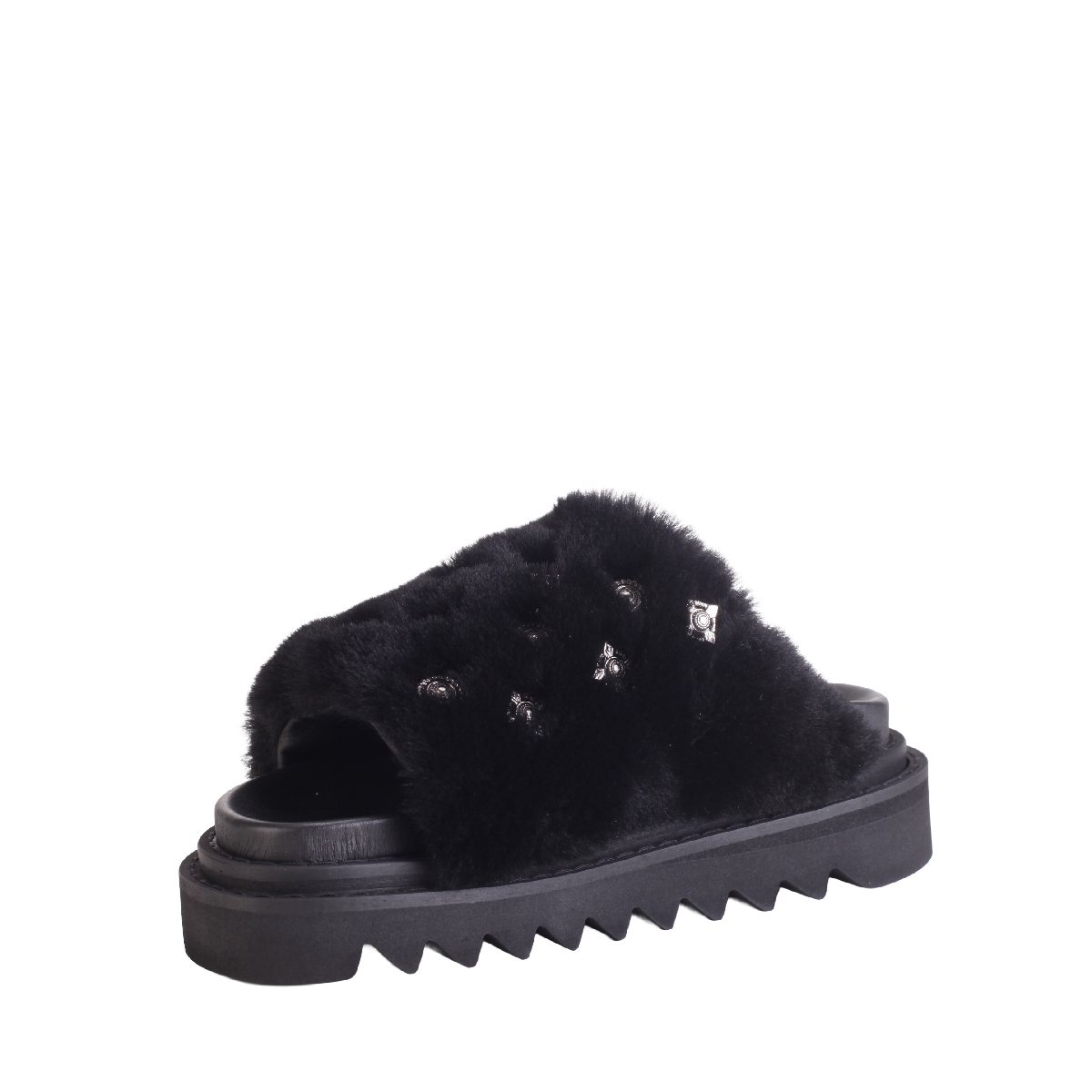  Toga Pulla AJ1433 Black Fur sandals woman 