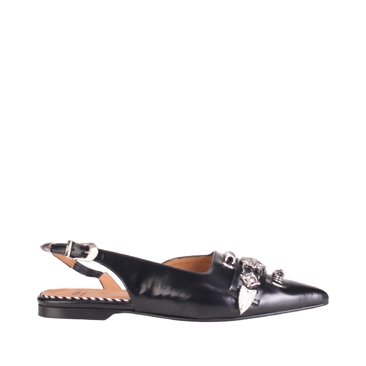 Toga Pulla AJ1438 black leather sandals woman 