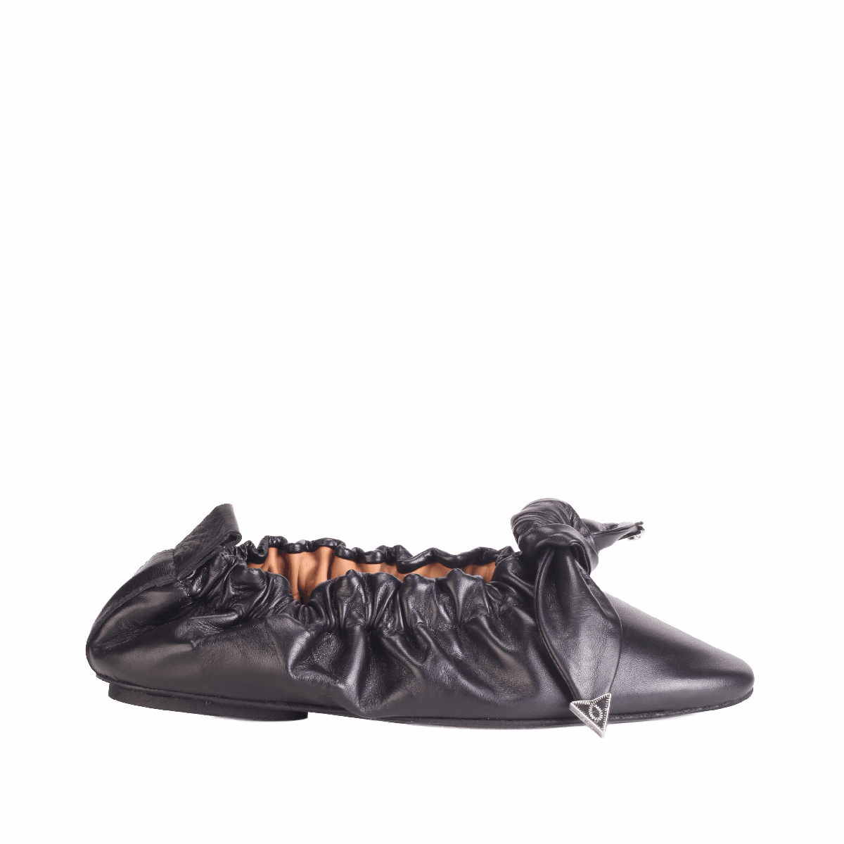 Toga Pulla aj1454 black soft leather ruched ballerina women