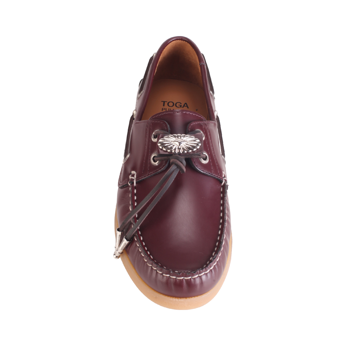 Toga Pulla AJ1484 burgundy leather Boat shoes women