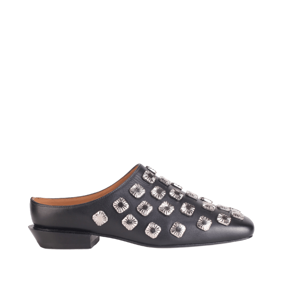 Toga Pulla Studded mule black leather woman