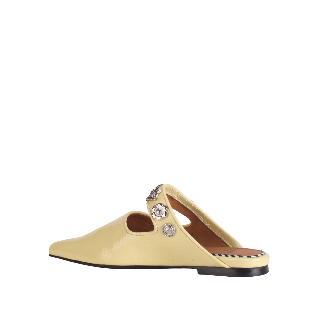 Toga Pulla yellow leather classic mules woman