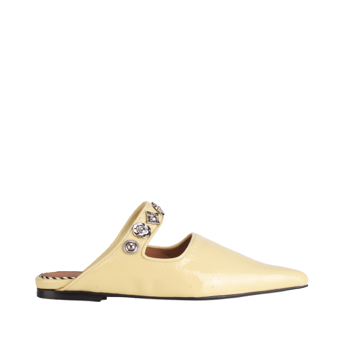 Toga Pulla yellow leather classic mules woman