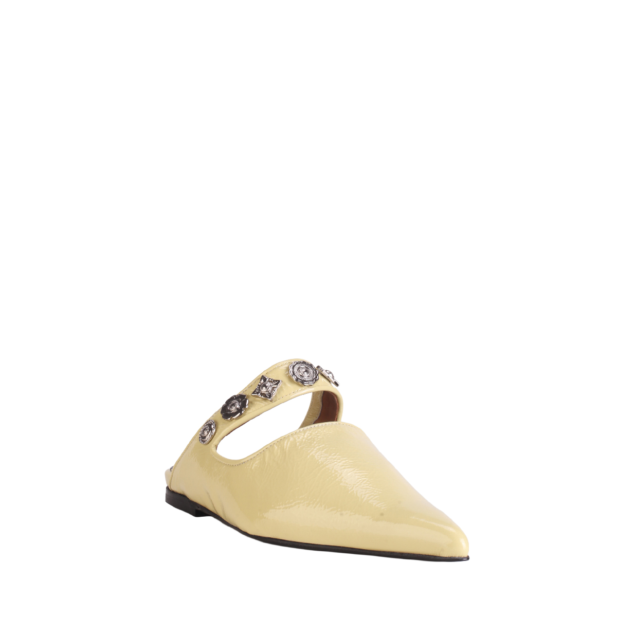Toga Pulla yellow leather classic mules woman