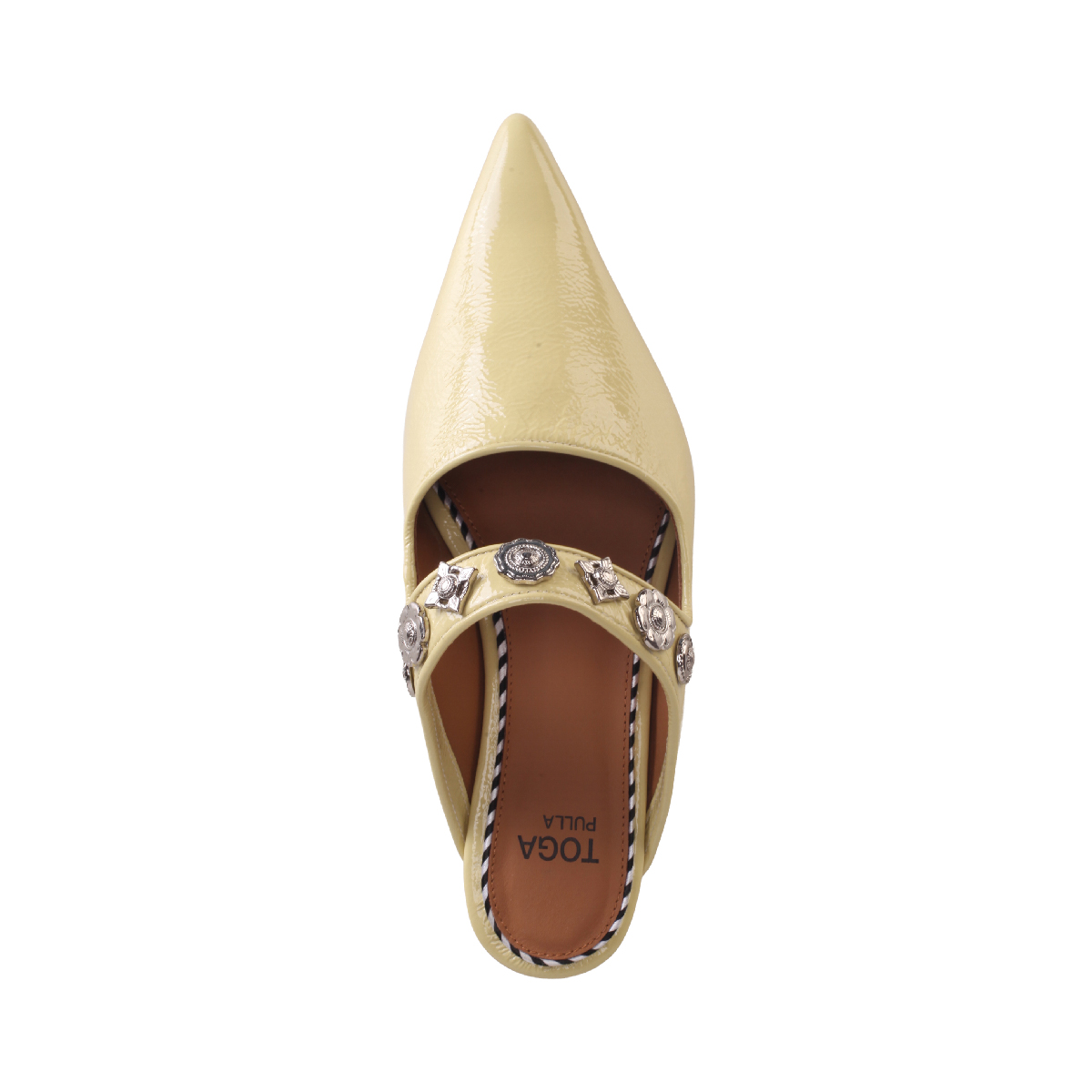 Toga Pulla yellow leather classic mules woman