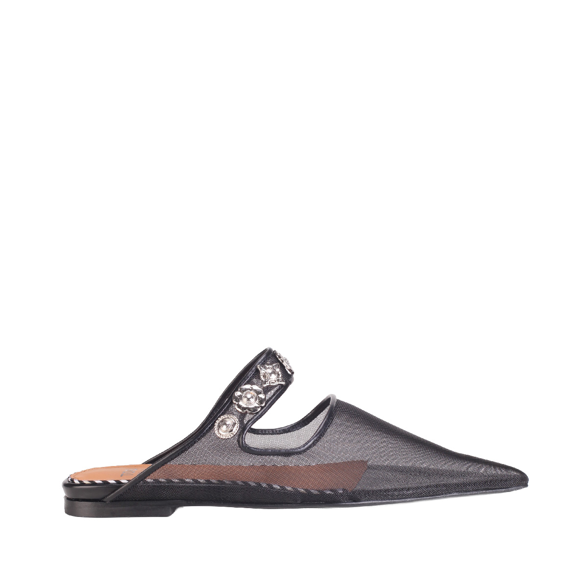 Toga Pulla black mesh classic mules woman