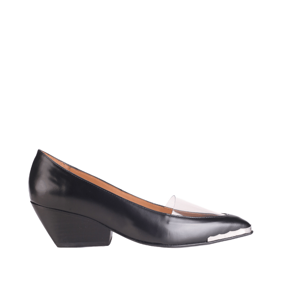 Toga Pulla black leather pumps woman