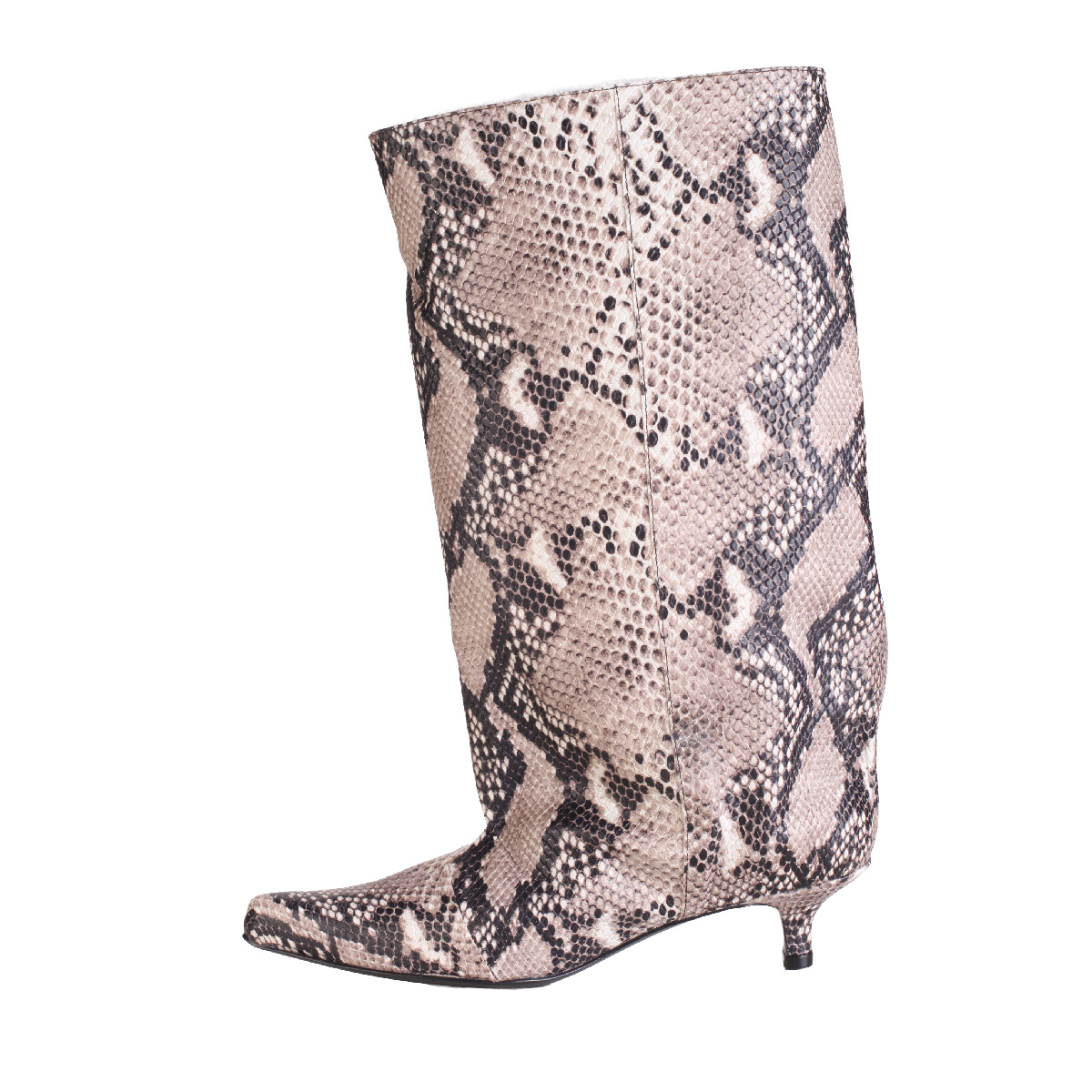 AJ1508 kitten heel knee boots Toga Pulla woman snake print