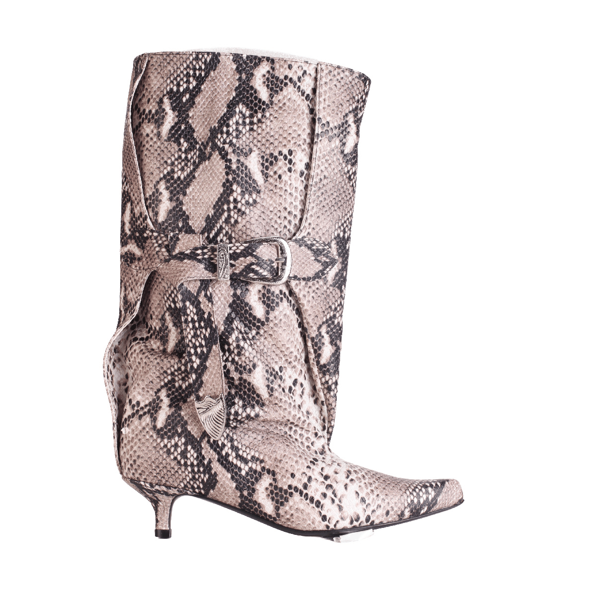 AJ1508 kitten heel knee boots Toga Pulla woman snake print
