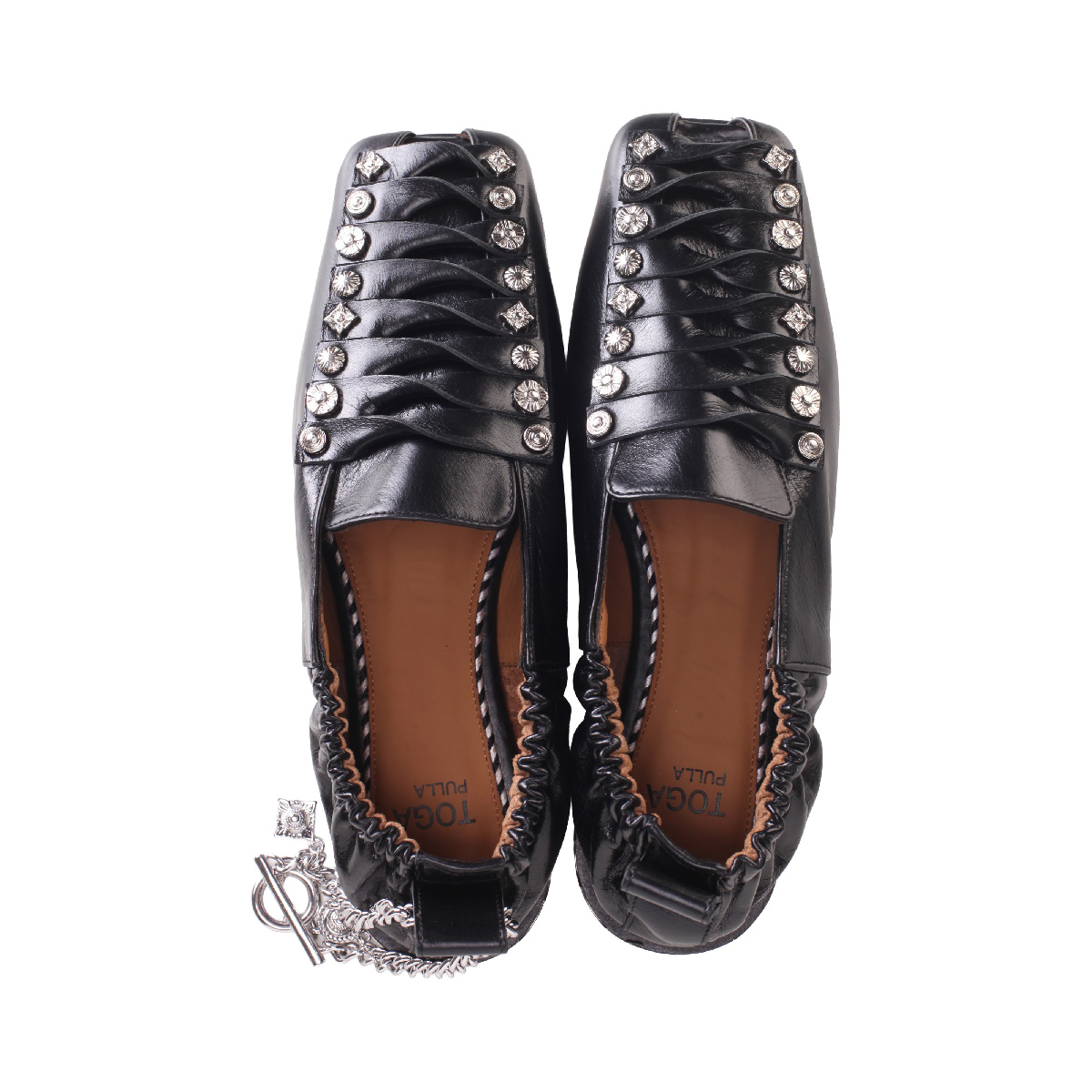 AJ1515 flat loafer shoes leather Toga Pulla black
