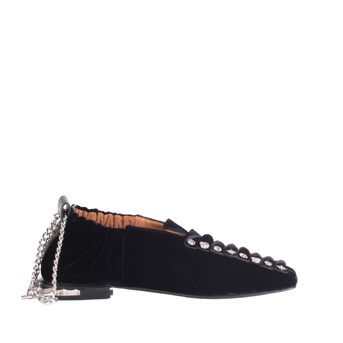 AJ1515 velvet loafer chain detail Toga Pulla woman black