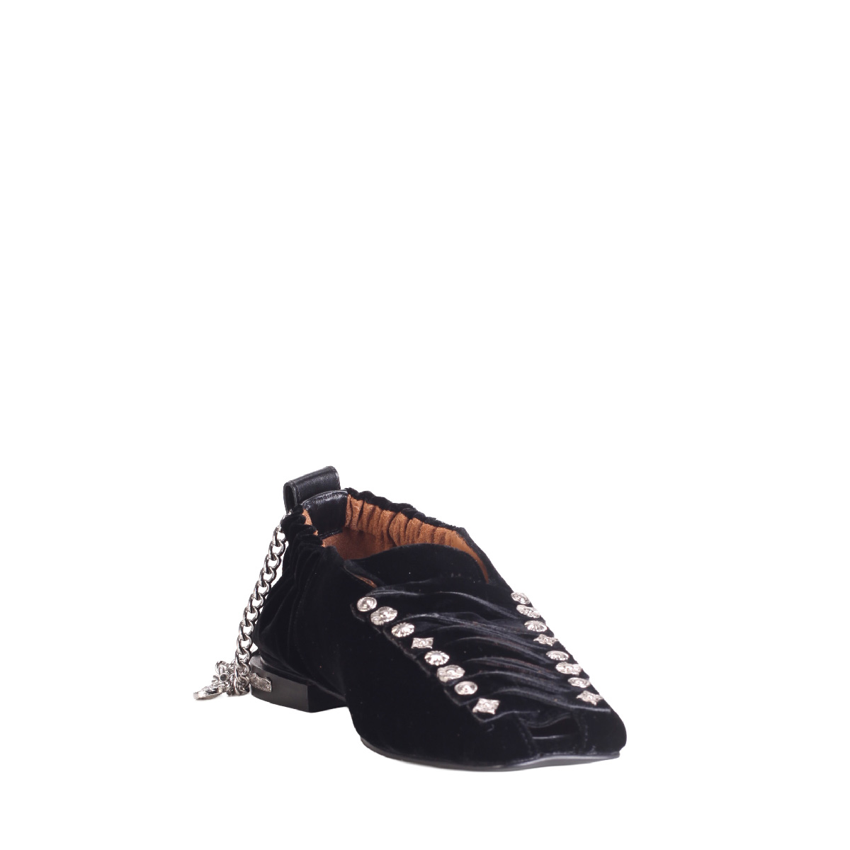 AJ1515 velvet loafer chain detail Toga Pulla woman black