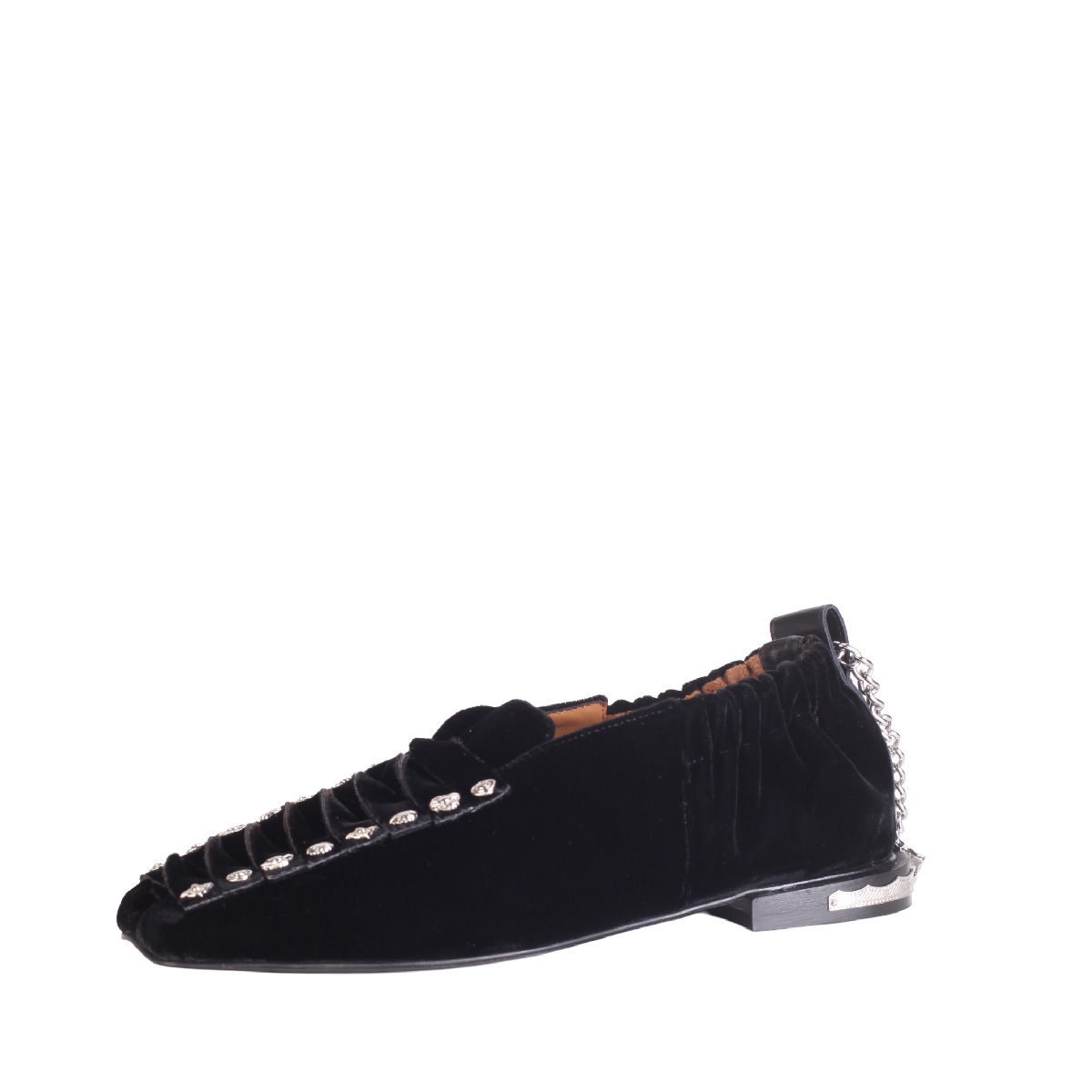 AJ1515 velvet loafer chain detail Toga Pulla woman black