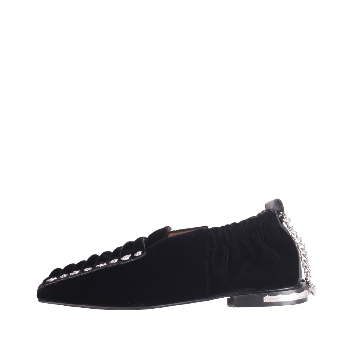 AJ1515 velvet loafer chain detail Toga Pulla woman black