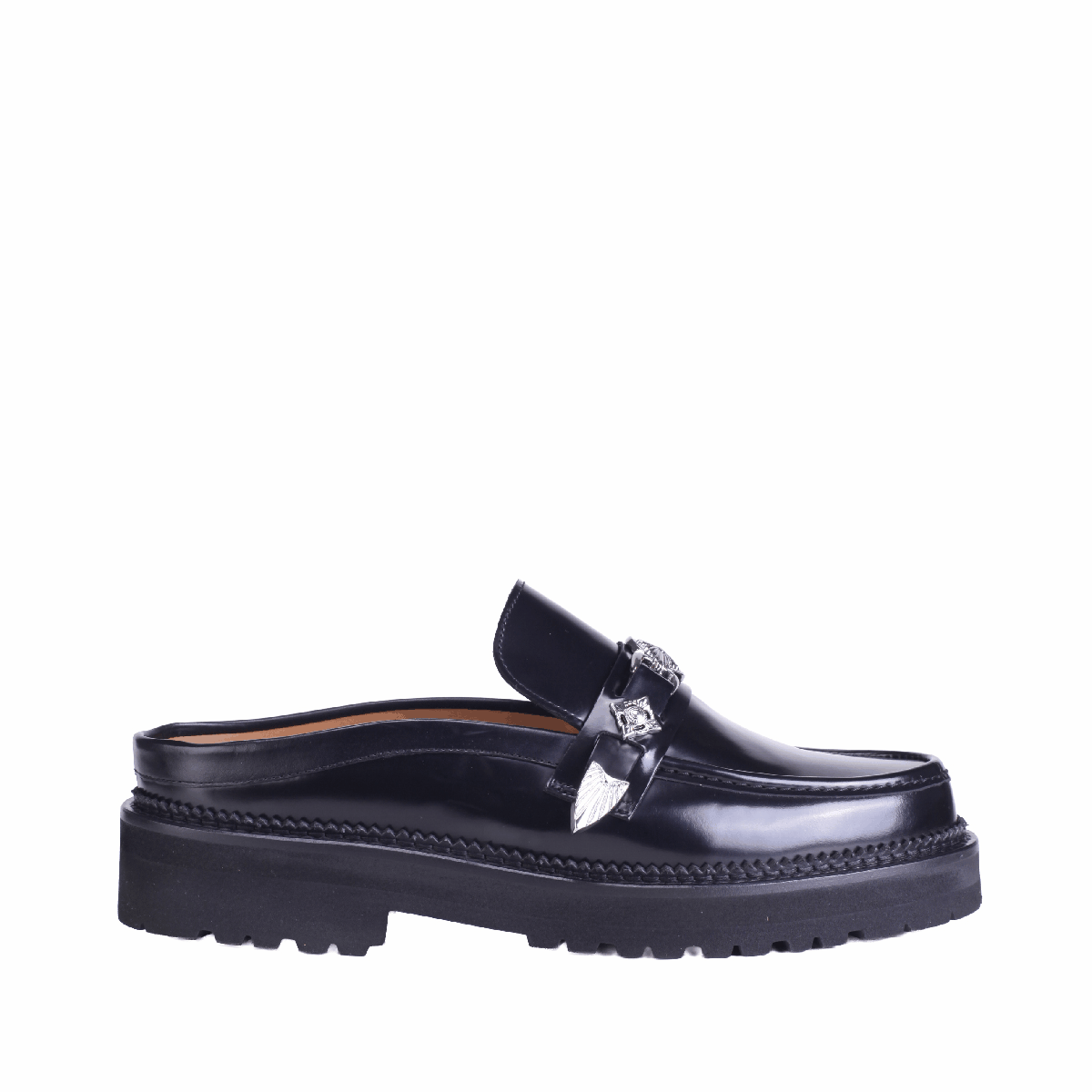  AJ1389 leather sandal men black