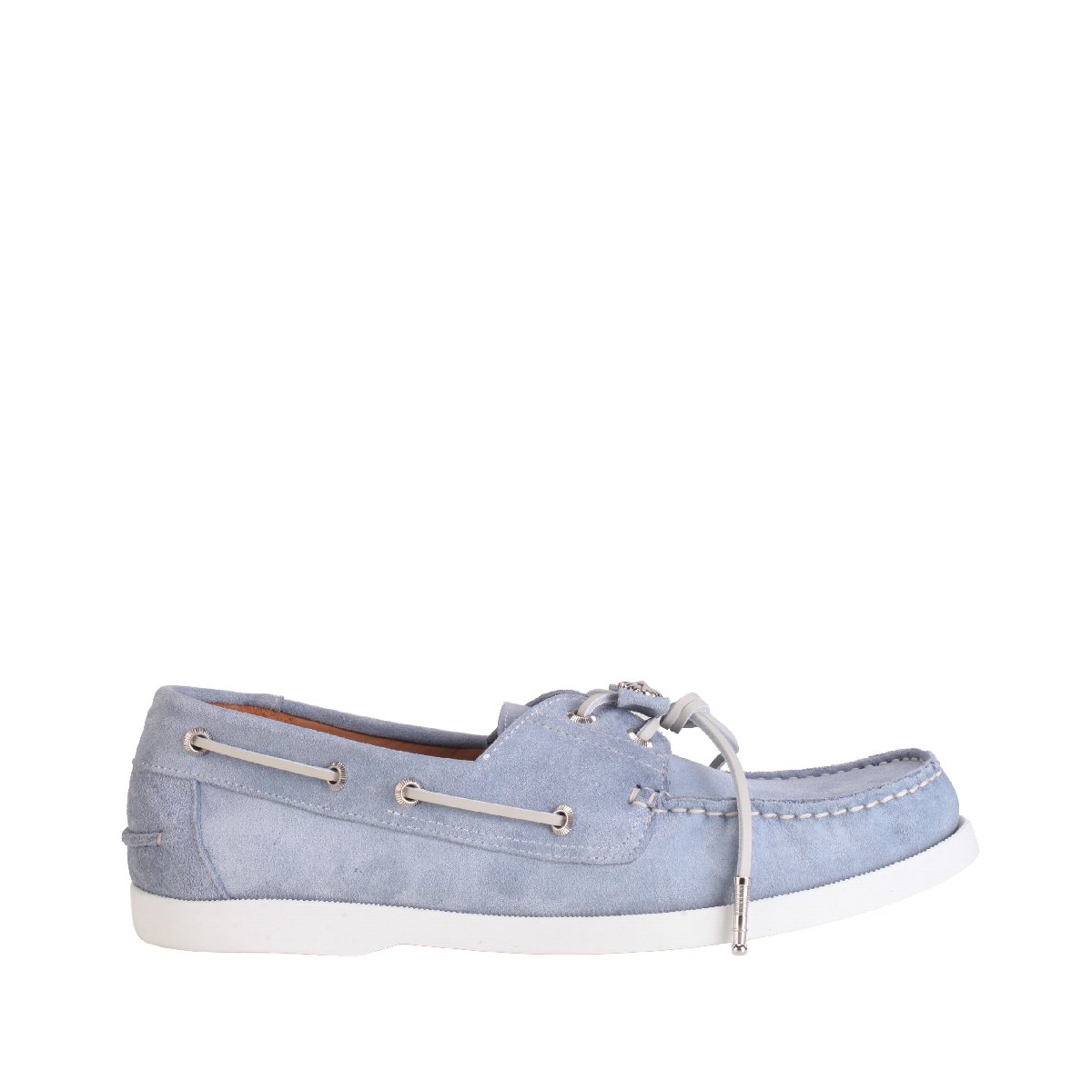 Toga Virilis AJ1484 light blue suede Boat shoes man