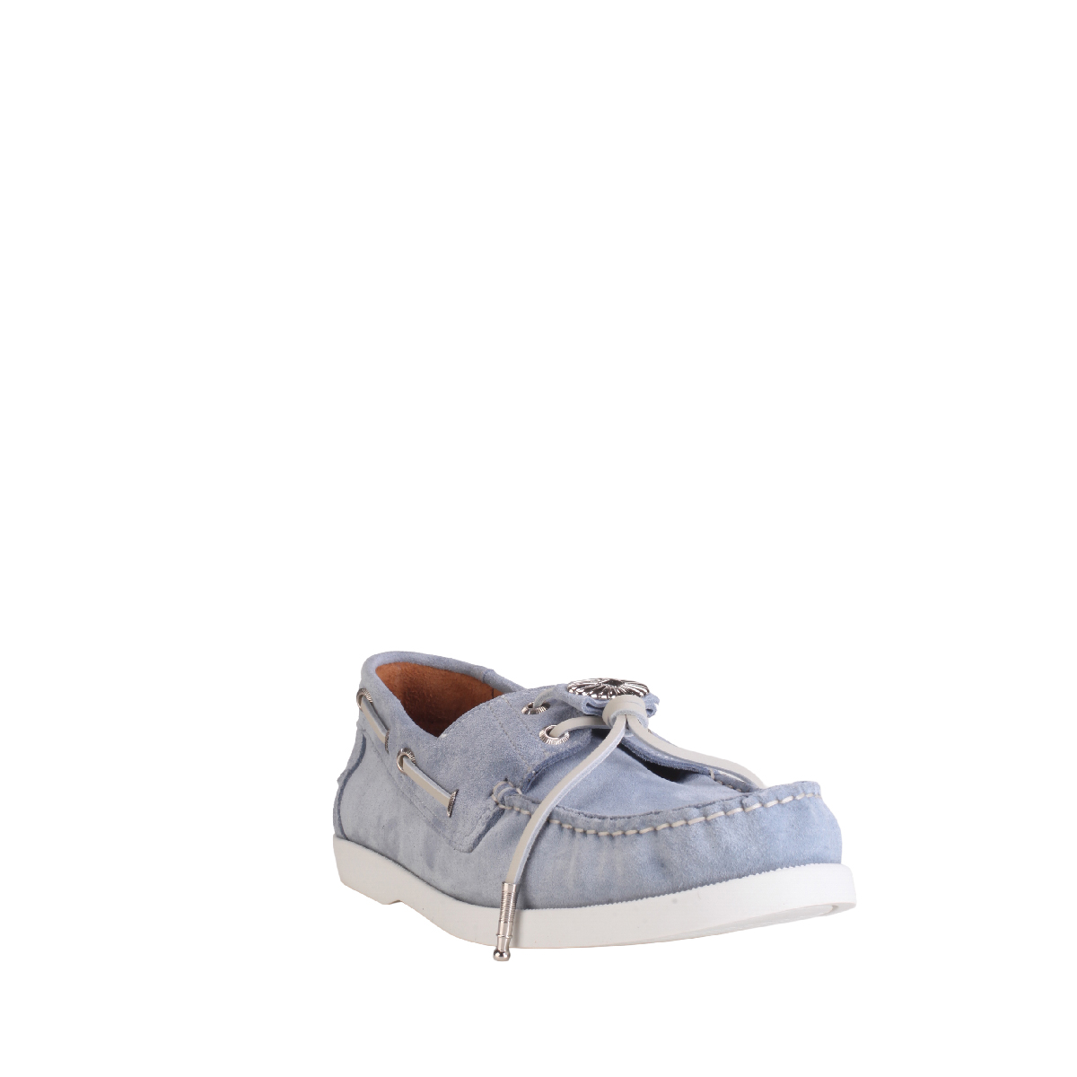 Toga Virilis AJ1484 light blue suede Boat shoes man
