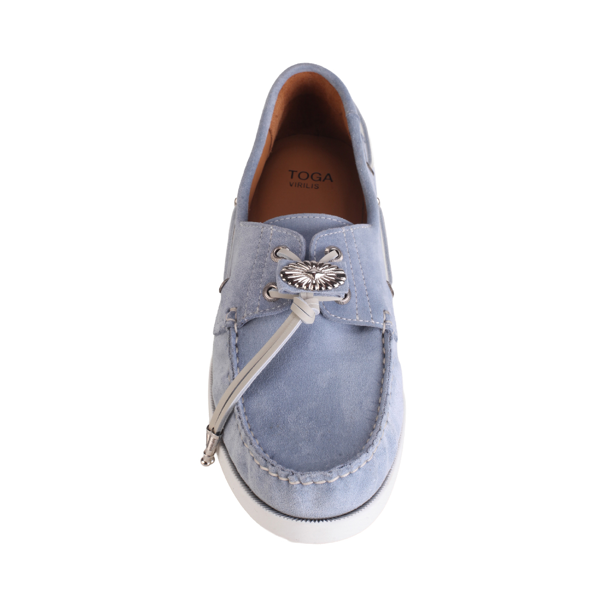 Toga Virilis AJ1484 light blue suede Boat shoes man