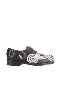 BRAIDED BIKER stefan cooke leather shoes man black and white