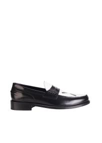 Stefan Cooke black white leather loafer shoes man  
