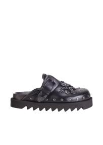 AJ1058 Leather Clogs all black women 
