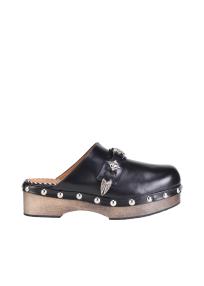 AJ1380 leather clogs black women 