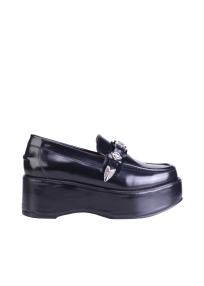 AJ1384 pump loafers black women 