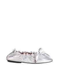 Toga Pulla aj1454 silver soft leather ruched ballerina women