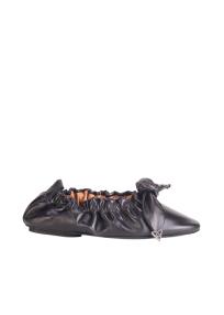 Toga Pulla aj1454 black soft leather ruched ballerina women