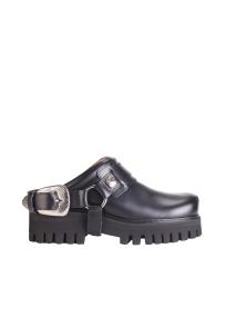 Toga Pulla leather black mules woman